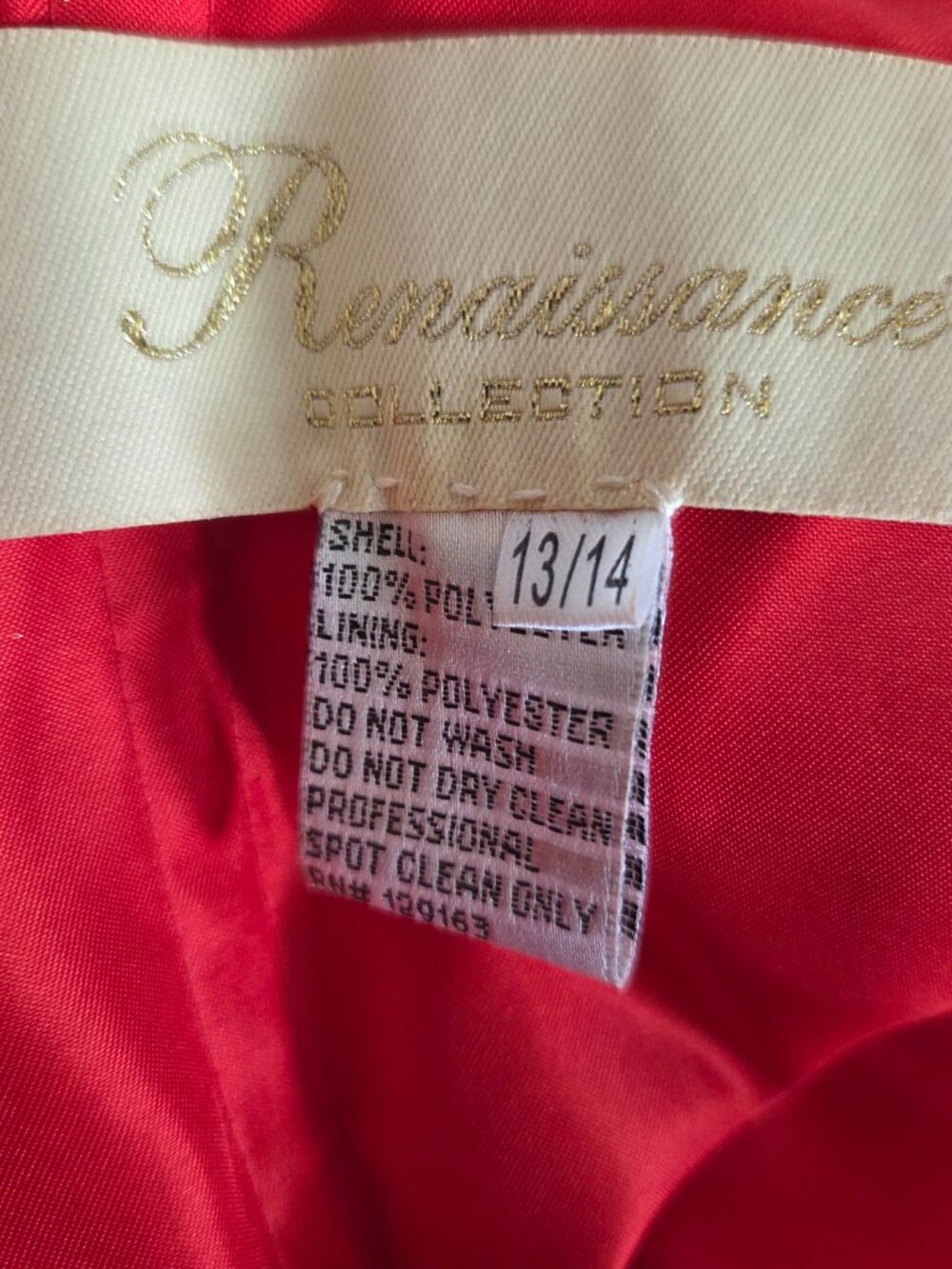 Renaissance Collection Red Formal Gown Sequins bodice. sz 13/14 - Picture 5 of 6